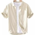 Basic and simple cotton and linen shirt WM02