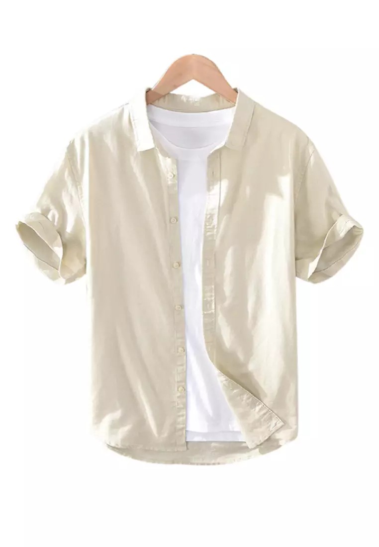 Basic and simple cotton and linen shirt WM02